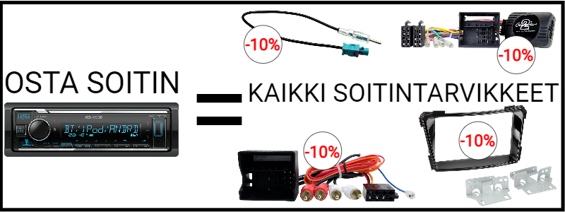 Soittimen ostajalle -10% asennustarvikkeista