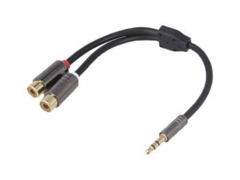 Universal 3.5mm Uros - 2 x RCA Naaras adapteri kaapeli