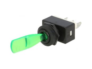 KYT12VIH Vipukatkaisin - vipukytkin vihreällä valolla 6A 12V DC