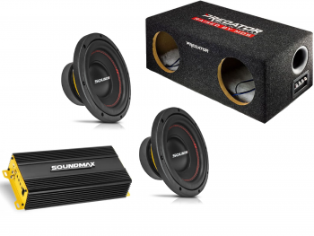 Soundmax 2 x 8" Bassopaketti Autoon