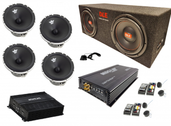 Autoviihde-V2 | 6.5" & 2x12" Autokaiutinpaketti 3600W Autoon