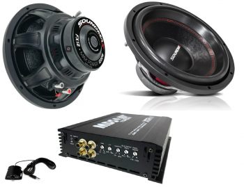 Soundmax 2 x 12" Subwooferit + Monovahvistin pakettitarjous tasosäätimellä