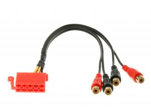 MDS 10 pinninen ISO – 4 x RCA naaras Aux Adapteri