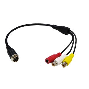 Universaali 4PIN liitoskaapeli 2xRCA – 5.5mm DC naaras virtaplugi