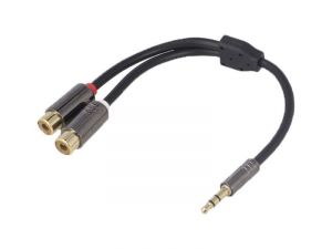 Universal 3.5mm Uros - 2 x RCA Naaras adapteri kaapeli