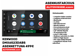 Asennustarjous Kenwood DMX6523DABS Asennettuna 499€