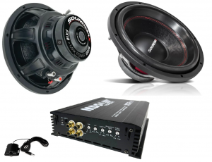 Soundmax 2 x 12" Subwooferit + Monovahvistin pakettitarjous tasosäätimellä